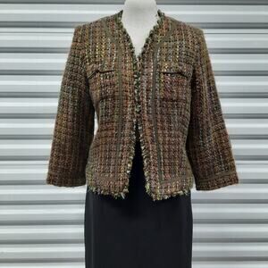 True Meaning Women's Jacket Blazer Size Small Boucle Tweed Retro Office Career
